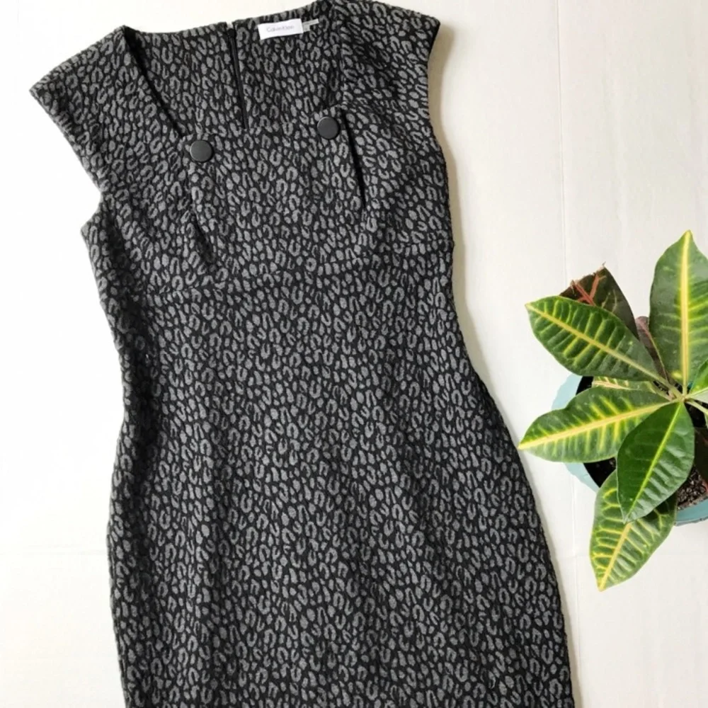 CK Grey Leopard Sheath Dress - Picture 3 of 5